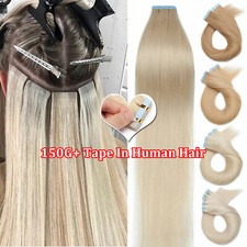 CLEARANCE Thick Tape In Remy Human Hair Extensions Skin Weft Full Head Straight