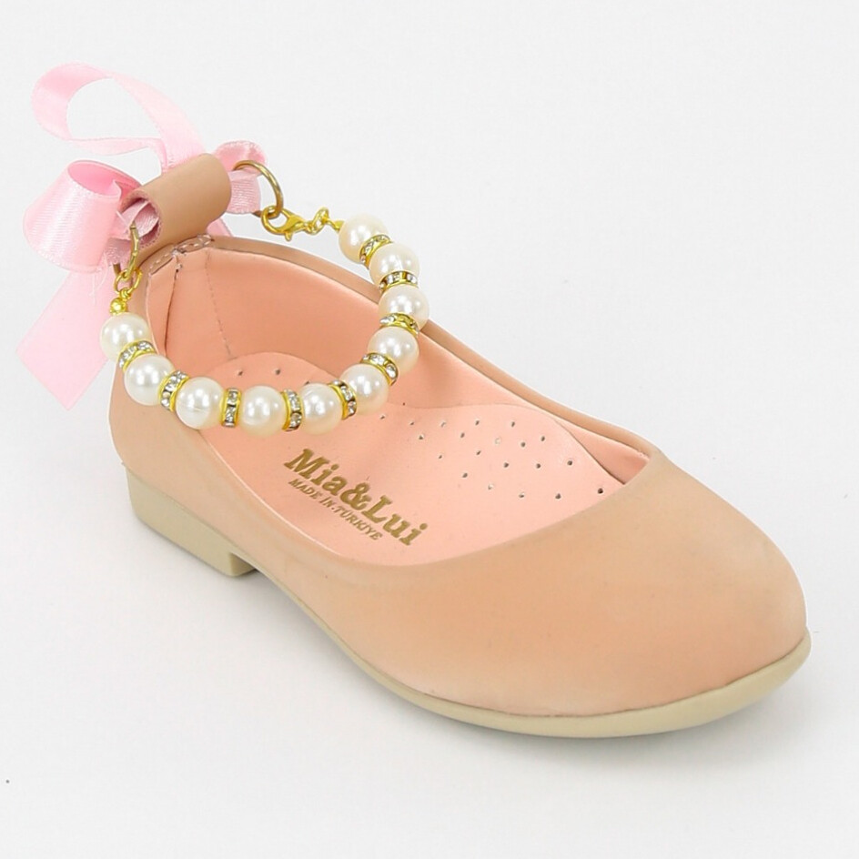 Zapatos de comunión para niña con flores con correa para el tobillo plana calzado formal para dama de honor
