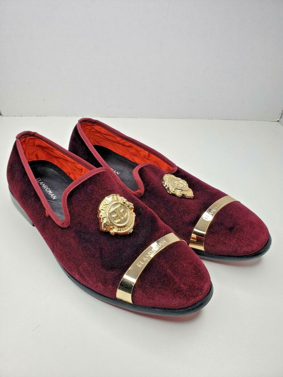 Elanroman Men's Velvet Gold Buckle Fashion Wedding Party Prom