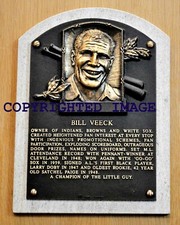 Bill Veeck  White Sox Owner 59-61 76-  HOF'er 1991 HOF Plaque Color 8x10 Photo E
