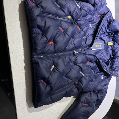 Polo Ralph Lauren Kids Boys/Girls Navy Logo Jacket Coat Down