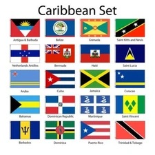 Caribbean Islands 3x5' Flag Set of 20 Country Polyester Flags