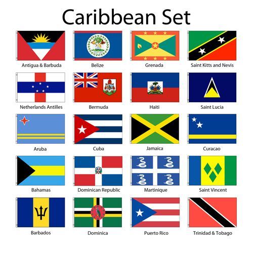 Des Caraïbes Îles 0.6x0.9m Drapeau Lot De 20 Pays Polyester Drapeaux - Afbeelding 1 van 2