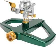 Pulsating Impact Sprinkler with Metal Base, Heavy Duty Lawn & Garden Sprayer