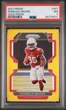 2021 Panini Prizm #347 Rondale Moore Gold Prizms Rookie Card RC /10 PSA 7