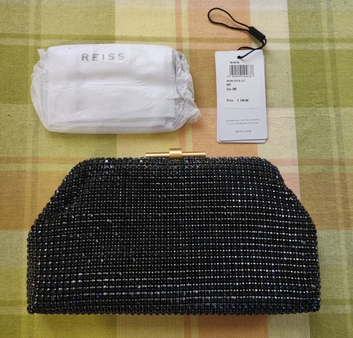 NUOVISSIMA pochette REISS Adaline impreziosita colore navy - Foto 8 di 9