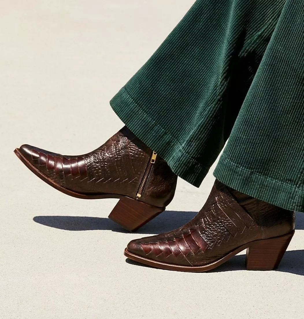 Free people woven best sale booties