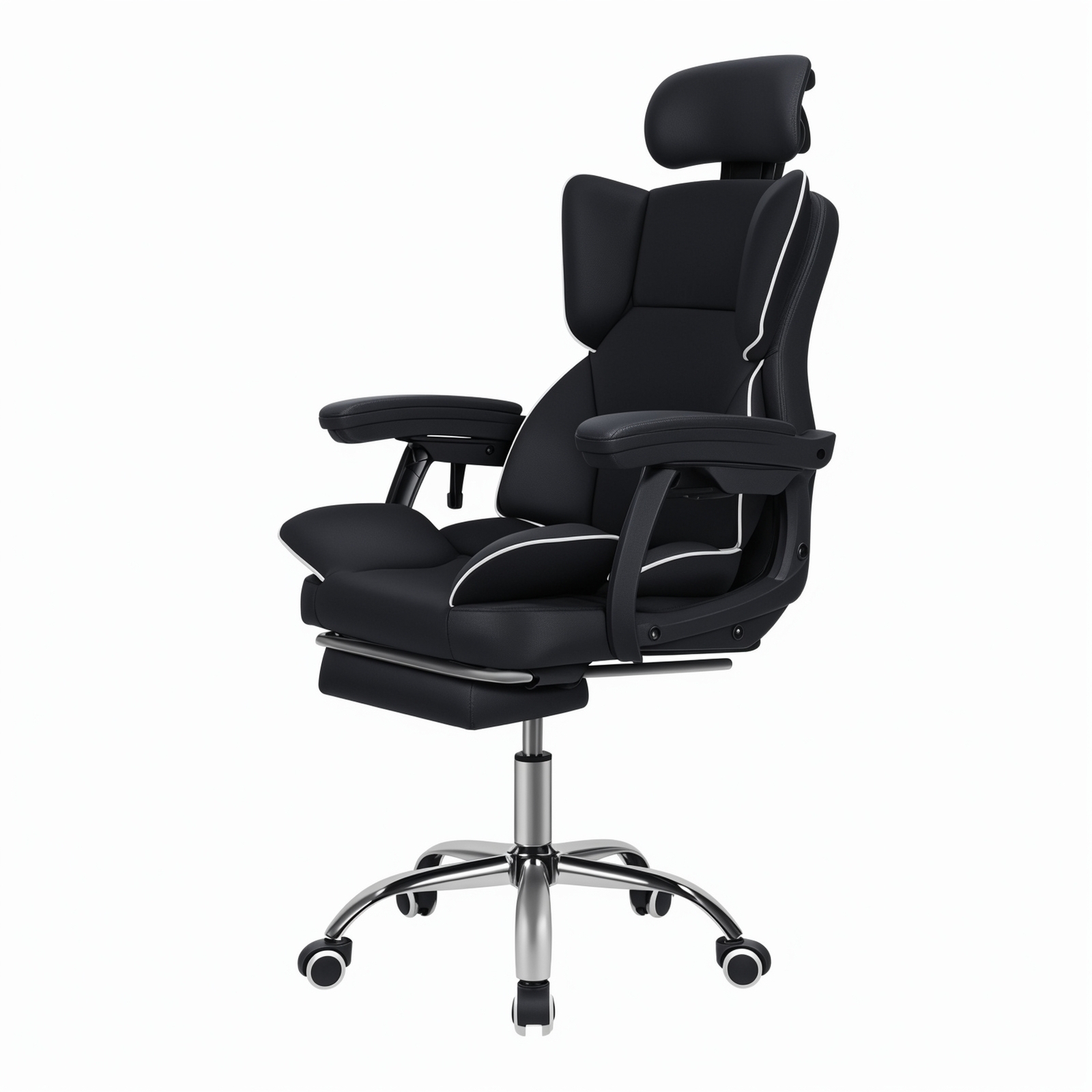 Ergonomic Faux Leather Office Chair with Adjustable Footrest