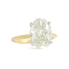 Oval Diamond Solitaire Engagement Ring 14K Yellow Gold, 2.63 CT