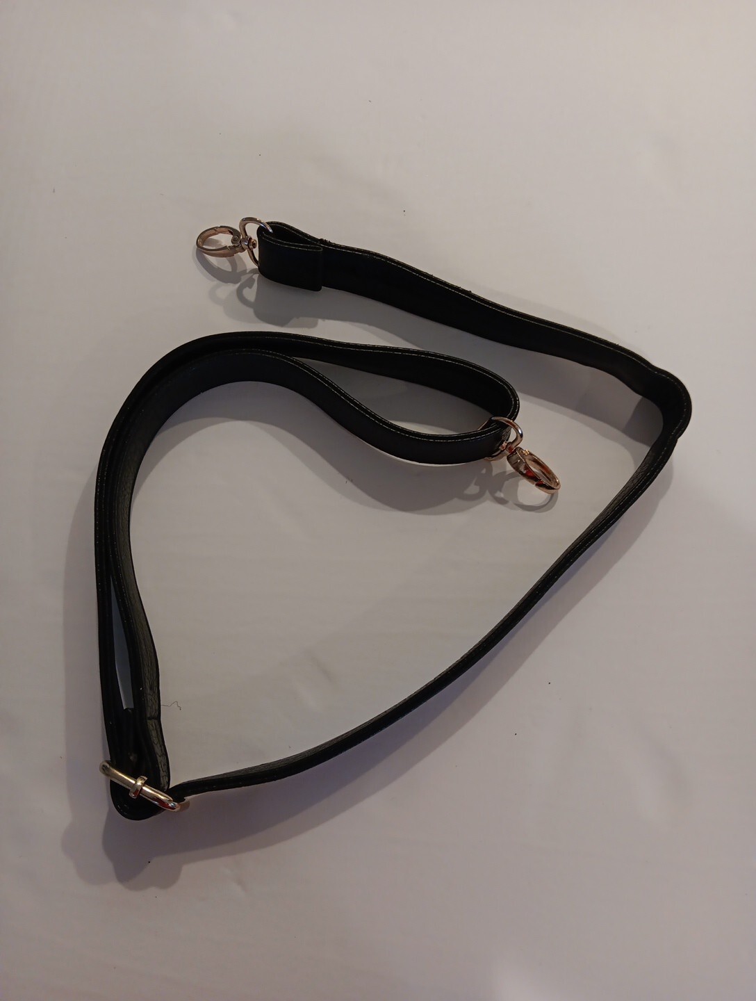 Handbag Replacement Shoulder Cross Body Strap Black Vinyl Faux Leather-image