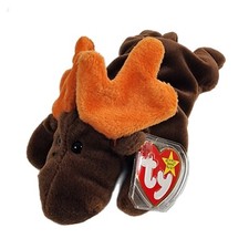 RARE 1993 TY Beanie Baby Chocolate the Moose, One of the Original 9 w/Error MINT