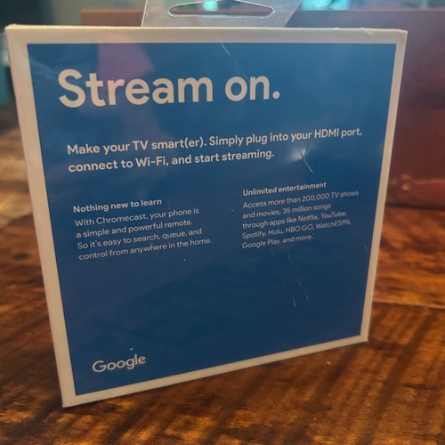 Google Chromecast 2018 sealed HD Streaming Media Player - Stream 3rd gen - Picture 3 of 6