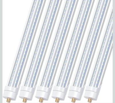 6 8FT LED Bulbs, 90W 6000K T8 T12 LED Tube Lights, FA8 Single Pin V Shaped  
