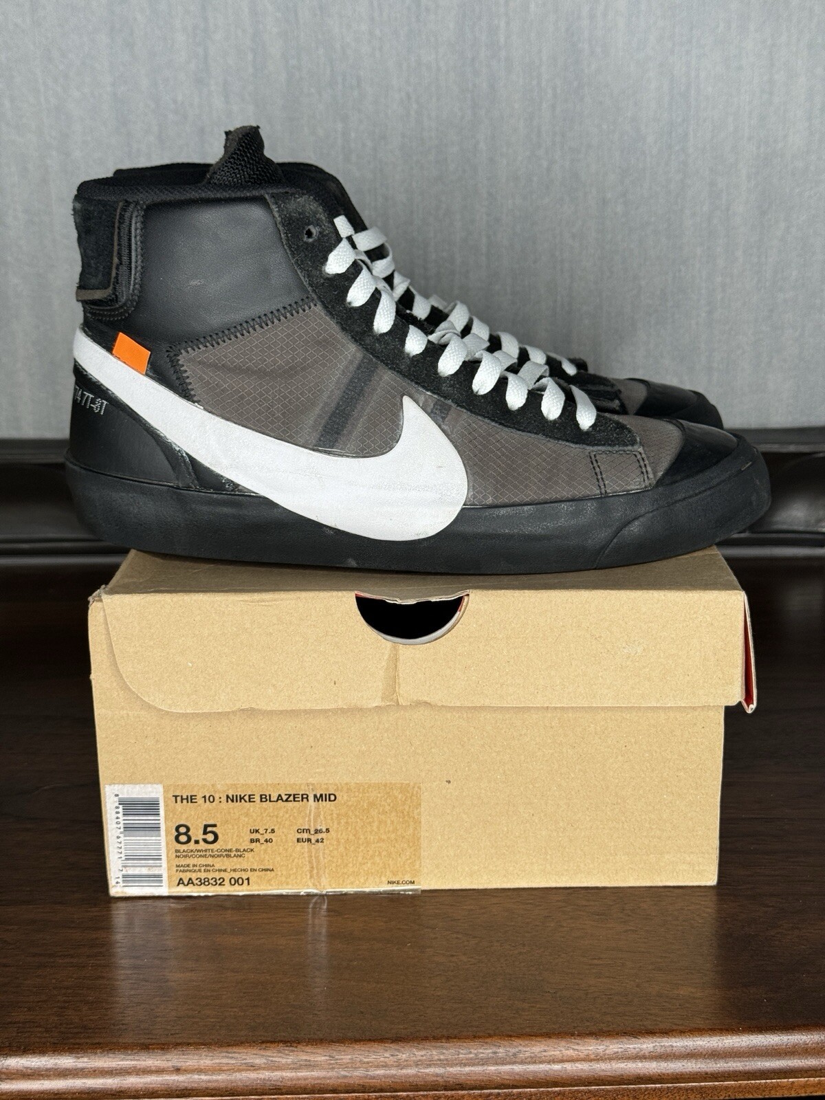 OFF WHITE X NIKE Nike X Off White Black The 10: Sneakers Blazer Mid "Grim Reaper" taglia 8 5