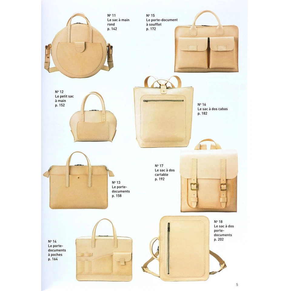 Livre "Sacs en cuir - 18 modèles à fabriquer soi-même" - Yoko Ganaha - Photo 4/4