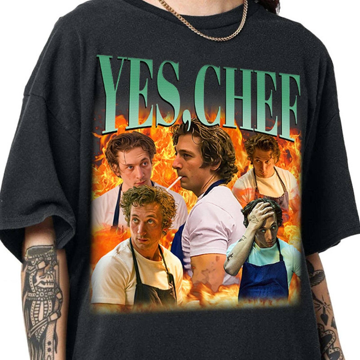 Yes Chef Tshirt, Jeremy Allen White Shirt, Carmy Berzatto The Bear