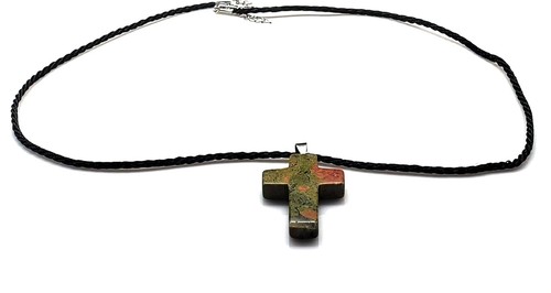 Collar cruz de piedras preciosas heliotropo - Imagen 3 de 13