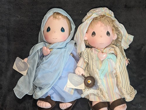 2 Vintage Precious Moments Applause Nativity Mary Joseph Plush Doll Silent Night - Picture 2 of 20