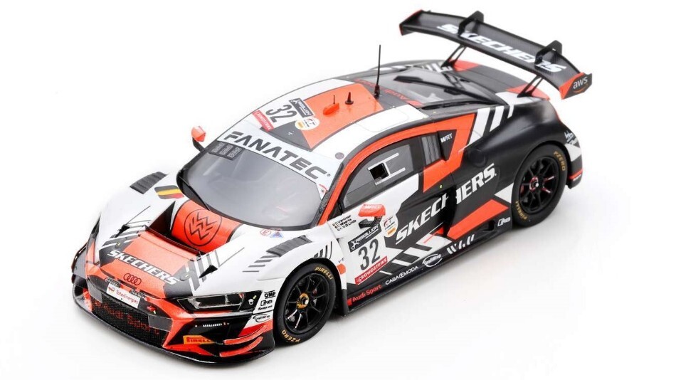 1:43 Scale Spark Model Audi R8 GT3 No.32 24 H SPA 2022 Vanthoo