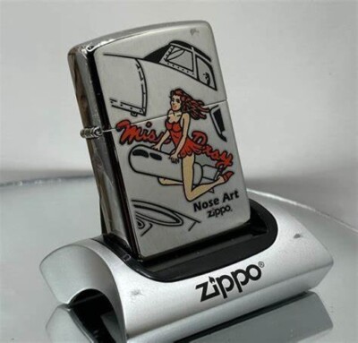 Rare 2007 Nose Art Miss Daisy Red Dress Pin-Up Girl Zippo Lighter