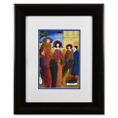 Moshe Leider, Framed Original Mixed Media Watercolor Painting, Hand Signed