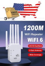 1200Mbps WiFi Repeater Dual-Band 2.4G/5G Signal Booster Range Extender