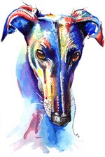 Greyhound Art Print Painting Poster Wall Art Picture, Birthday Gift Gifts Xmas