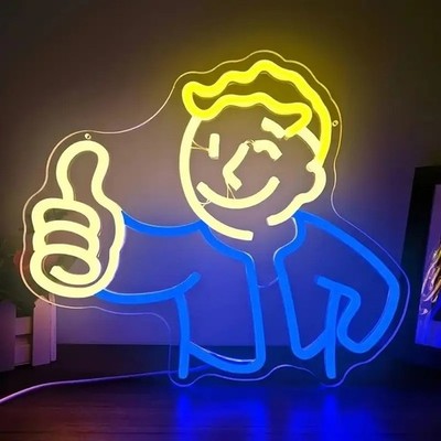 16''x14'' Great Boy Thumbs Up LED Neon Sign With Dimmer USB Powered Light Lamp