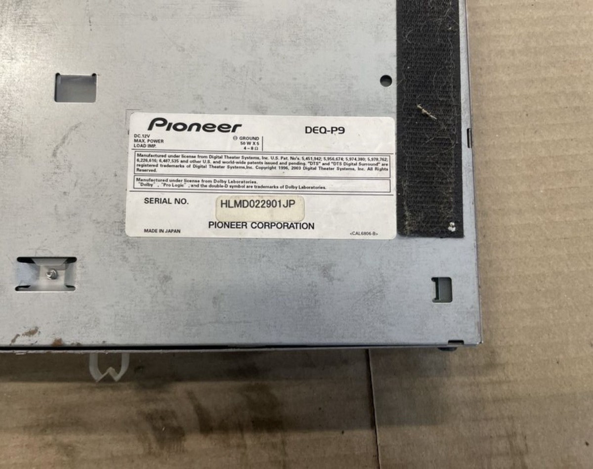 PIONEER CARROZZERIA DEQ-P9 DSP 5.1 Chanel Processing DSP Unit