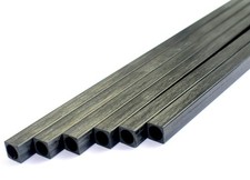 6 PCS 6mm Square Carbon Fiber Tubes 6x6x5x420mm Pultruded Carbon Rods