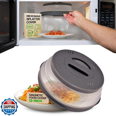 #ad HOVER COVER Magnetic Microwave Splatter Cover with High Power St $44.99