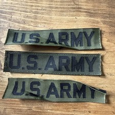 Vintage 3- Nylon OD U.S. Army Tape Uniform Patch Name Tab Insignia