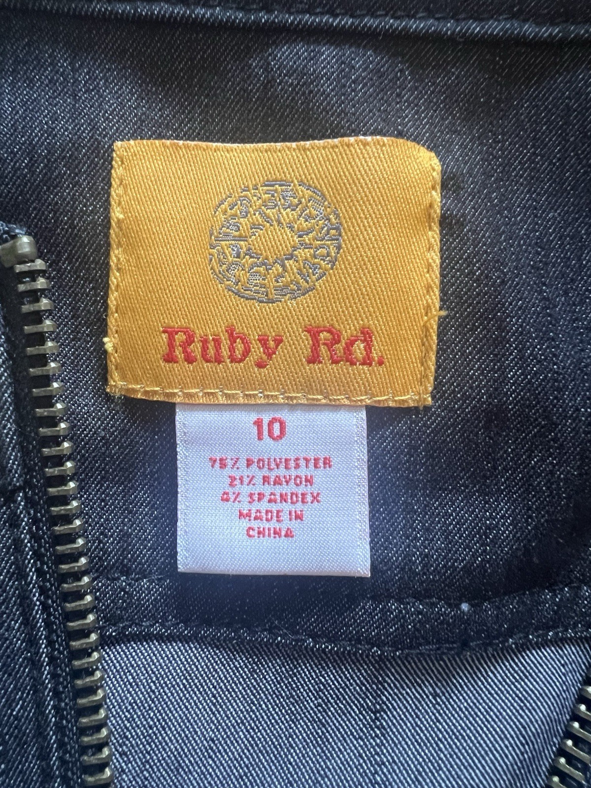 Ruby Rd Soft Dark Blue Jacket Mandarin Collar Siz… - image 4