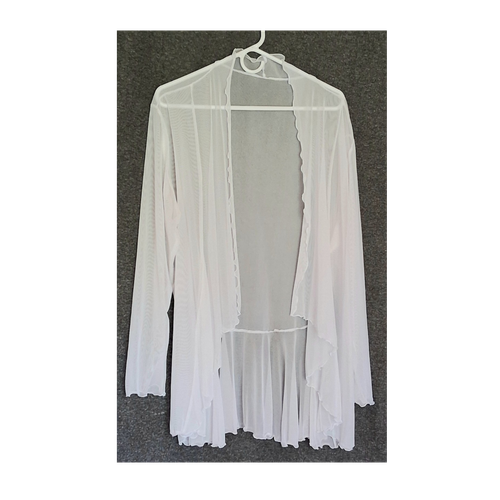 Women's Sheer White Open Front Cardigan XL Flowy Lightweight Duster Cover Up  - Picture 1 of 11