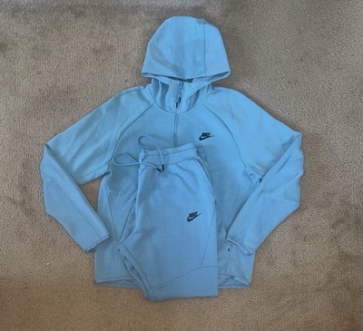 Nike Tech Fleece Tracksuit Medium Cerulean Baby Blue 805162-425 928483-424