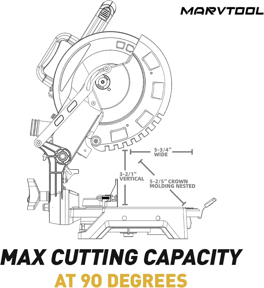 Sierra ingleteadora compuesta de 10" con cable 0-45 bisel único 15 amperios 5000 rpm sierra eléctrica corte madera Foto 2 de 4