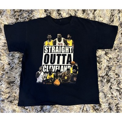 Lebron James Straight Outta Cleveland NBA Champions Rap Tee Style T Shirt Size M