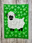 ACEO Original Acrylic White Sheep Meadow Painting 2.5"x3.5" Ruth Miller Creative — photo 1