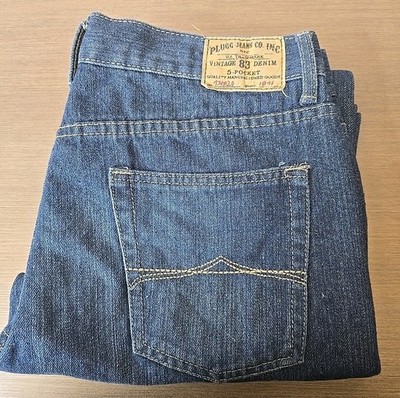 Plugg Jeans Men's Sz. 34 x 34* Blue Loose Fit Straight Cotton Denim Pants