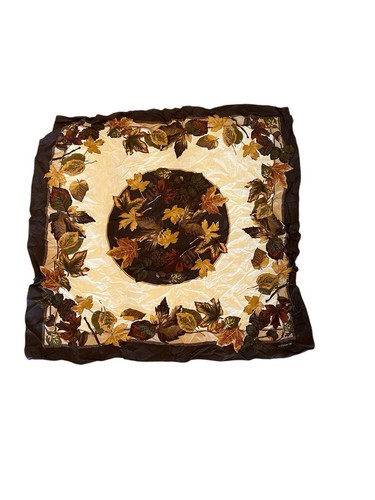 Vintage Liz Claiborne Blätter braun beige orange Schal 30" Quadrat Herbst Blätter Seide