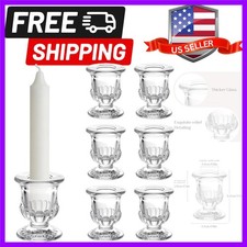 Clear Glass Taper Candle Holders 6PCS   Mini Candlestick Holders for Tapered ...