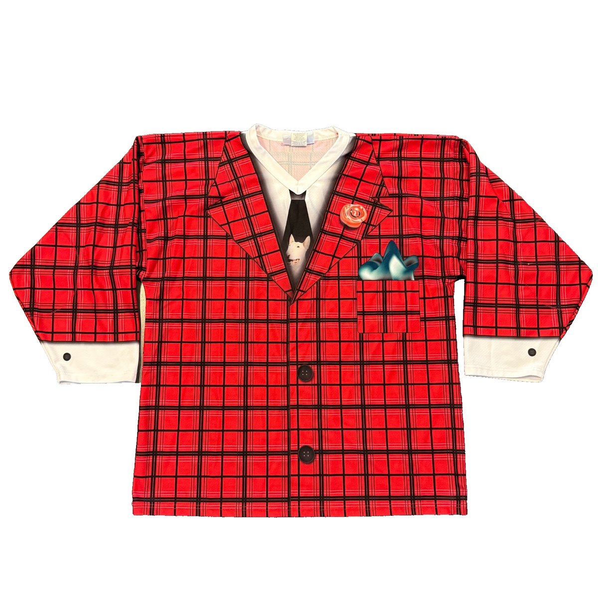 AK Don Cherry Tuxedo Suit Hockey Jersey Plaid Red Black Athletic
