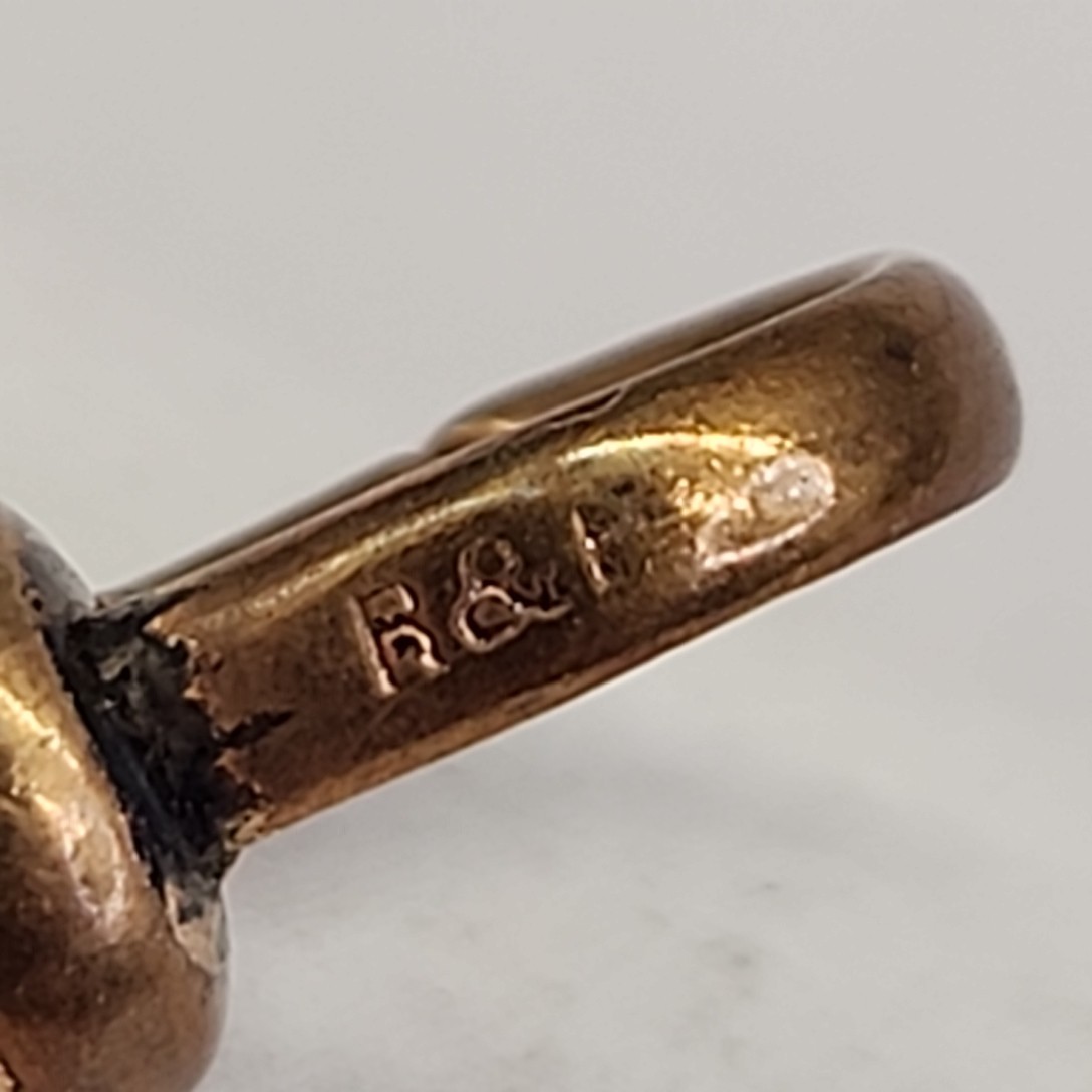 Antique Watch Fob R & F Simmons Victorian Gold Filled Mesh Band 4.25"