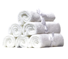Bamboo Washcloths, 10x10 White Hypoallergenic for Baby and Adult - 6 Pack.