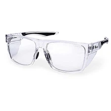  Safety Glasses Clear Lens with Side Shields, Anti Fog, Anti Scratch, Black