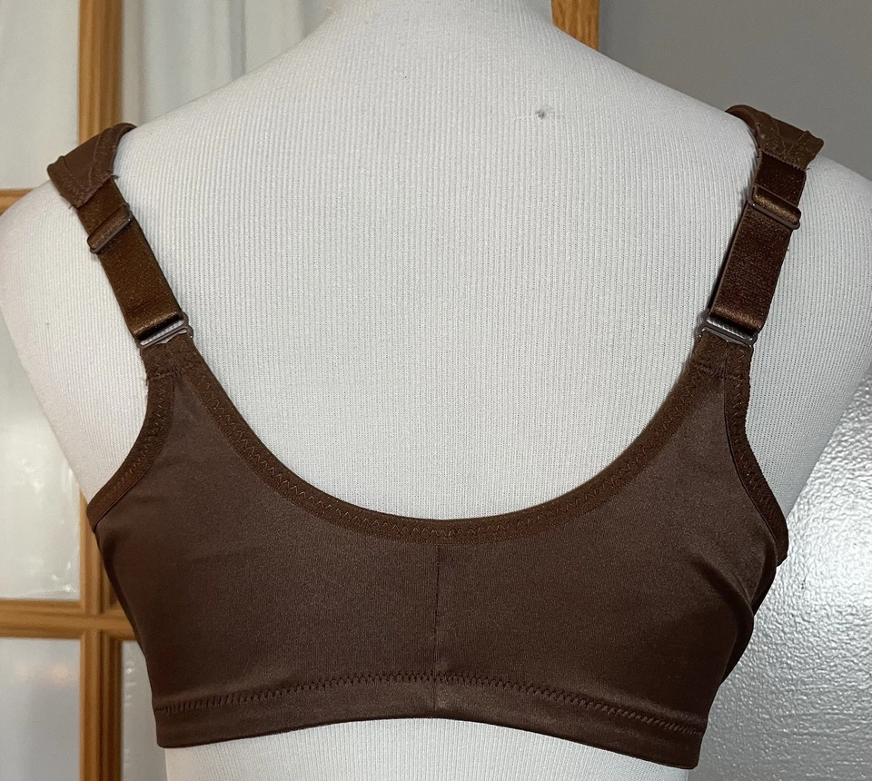 Sujetador Glamorise Elegance Cierre Frontal 40DD Floral Encaje Con Aros Marrón Correa Ancha Foto 3 de 4