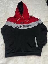 QUICKSILVER Hoodie Sweater Boys Size L -excellent Condition BLUE/red/white