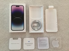 2022 APPLE IPHONE 14 PRO DEEP PURPLE 256GB EMPTY BOX, LIGHTENING CABLE ONLY