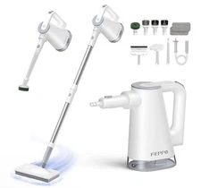 FEPPO Steam Mop 10 In 1 with Detachable Handheld Steam Cleaner New Open Box #54