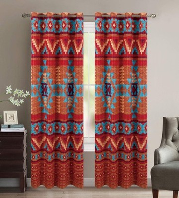 Austin Rustic Western Southwest Native 54''W x 84''L (Pack of 2), Brown 